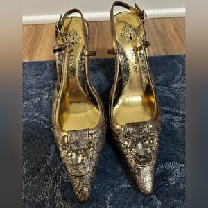 Gold Tone J.Renee Slingback Dress Shoes